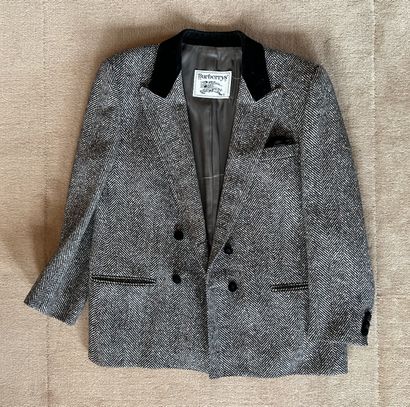 BURBERRY. Herringbone wool jacket, the lapel...