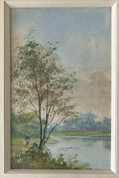 FRENCH SCHOOL, circa 1900: PAYSANNE EN BORD...
