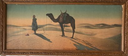 Pair of orientalist chromos: THE MOSQUE -...