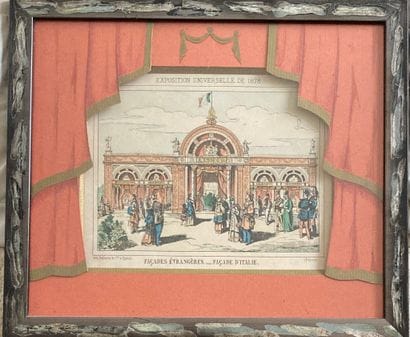 Lot: - color print of a 16th century engraving:...