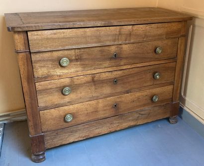Chest of drawers in molded fruitwood, with...