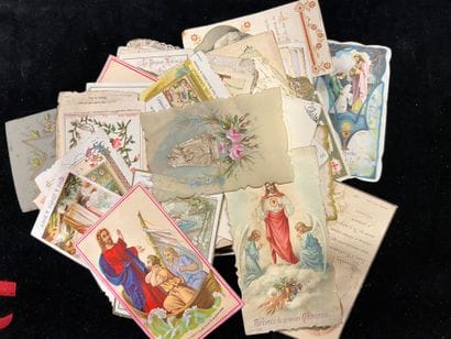 Small set of pious images and gutters.