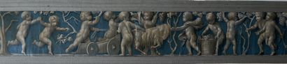 Frieze painted on canvas representing in...