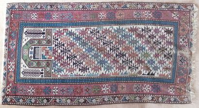 
Oriental wool carpet decorated with diagonal...