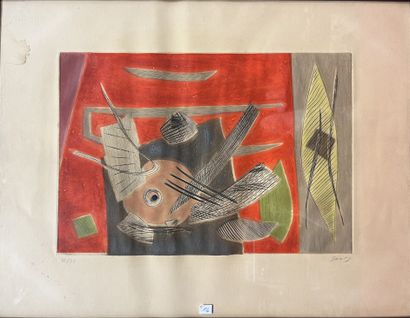 Henri GOETZ (1909-1989) : COMPOSITION. Lithographie,...