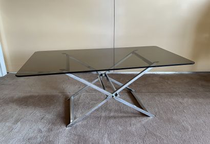 Coffee table, the rectangular top with rounded...