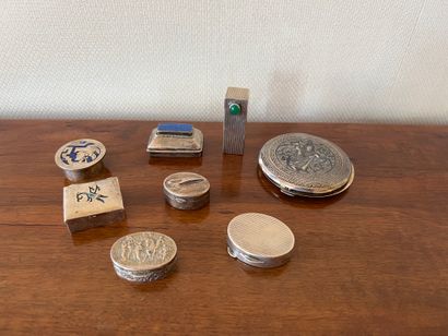 Ensemble en argent (925 et 800) : six boîtes...