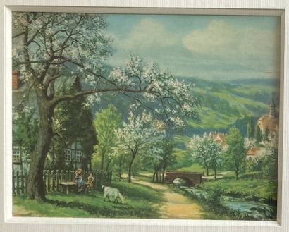After H. ZAT: YOUNG WOMEN WITH FLOWERS AND...