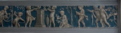 Frieze painted on canvas representing in...