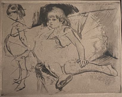 Louis LEGRAND (1863-1951): DANCER. Drypoint,...