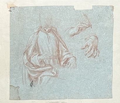 ITALIAN SCHOOL: STUDY OF A SEATED MAN WITH...