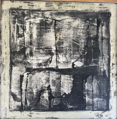 VACHERON*** : COMPOSITION. Oil on paper pasted...