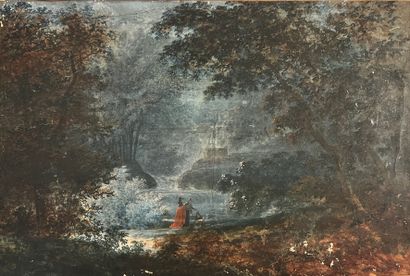 18th century FRENCH SCHOOL: PAYSAGE WITH...