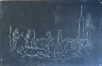 VACHERON*** : NEW YORK. Mixed media on paper...