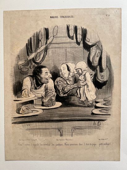 After Honoré DAUMIER. Five lithographs in...