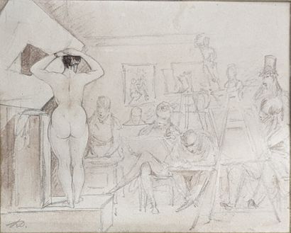 19th century FRENCH SCHOOL: THE WORKSHOP....