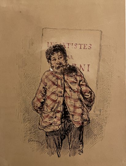 Paul GAVARNI (1804-1866) : THE ARTISTS. Pen,...