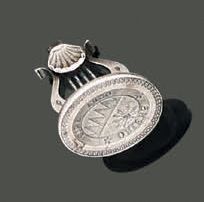 Steel seal, the oval matrix decorated with...