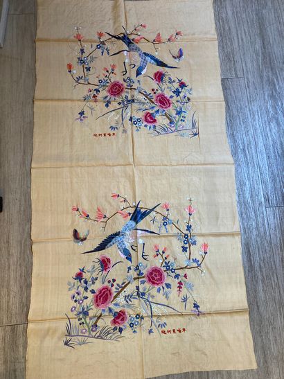 CHINE, Canton - XXe siècle.
Set of ten rectangular...