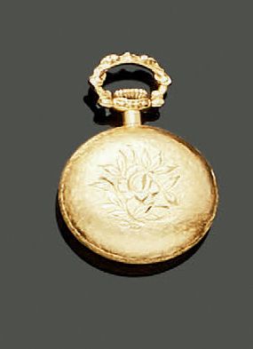 Miniature collar watch in 18K (750) yellow...