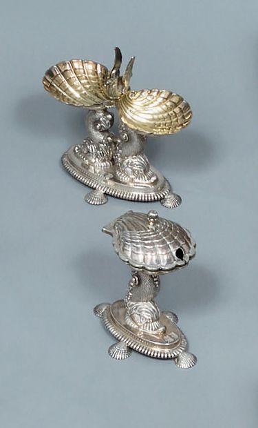 Silver tableware (925), including: a double...