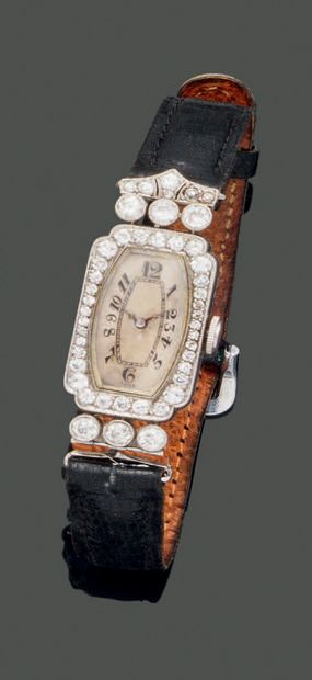 Lady's watch in platinum set with diamonds....