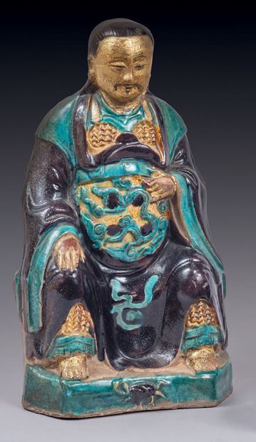 CHINE - Dynastie MING (1368-1644).
Statuette...