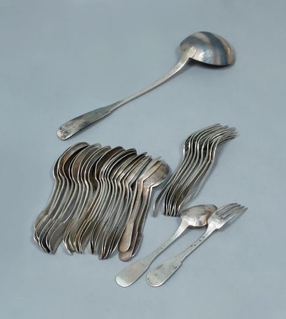 Set of silver cutlery (925), uniplat model...