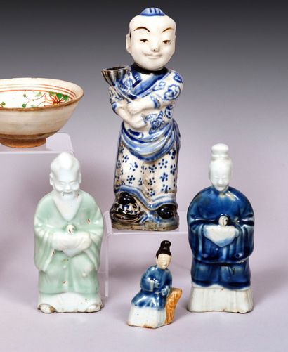 CHINE - XIXe siècle.
Trois statuettes en...