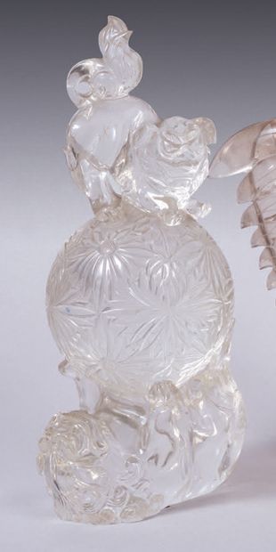 CHINE - XXe siècle.
Groupe en cristal de...