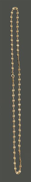 Necklace in 18K (750) yellow gold, the polylobed...