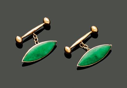 
Pair of 14K (585) yellow gold cufflinks,...