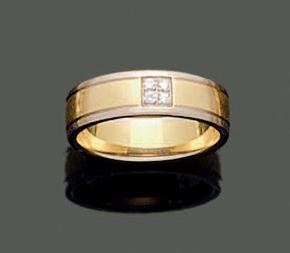Ring in 18K (750) yellow and white gold,...