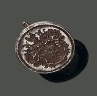 Steel seal, the matrix decorated with a shield...