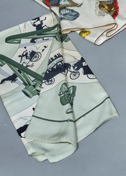 HERMÈS Paris
Silk square decorated with horse-drawn...