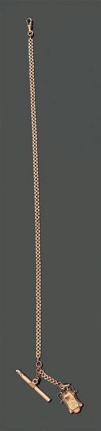 18K (750) yellow gold vest chain with flat...