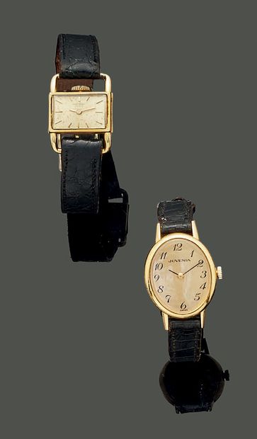 Two ladies' watches in 18K (750) yellow gold,...