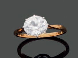 Yellow and white gold ring 18K (750), decorated...