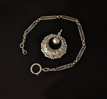 Watch chain in silver (925), the links barrette...