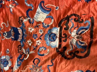 CHINE - Vers 1900.
Set of two large door...