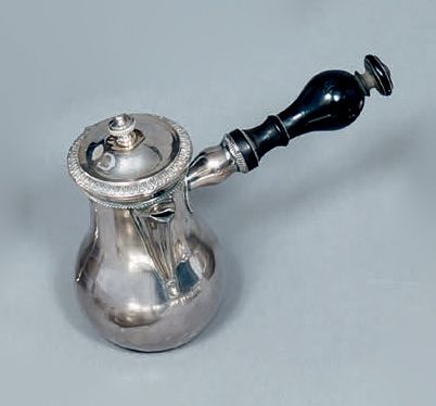 Silver egoiste pot, of baluster form with...