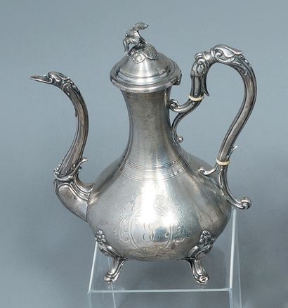 Verseuse en argent (925), de forme balustre,...
