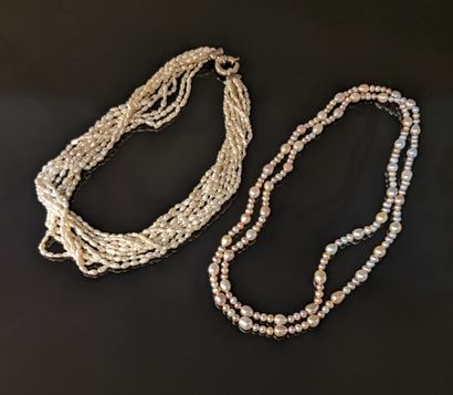 Necklace of ten rows of freshwater pearls,...