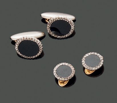 Pair of matching cufflinks and necklinks...