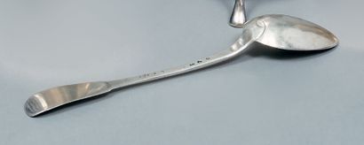 Stew spoon in silver, uni-flat model. Master...