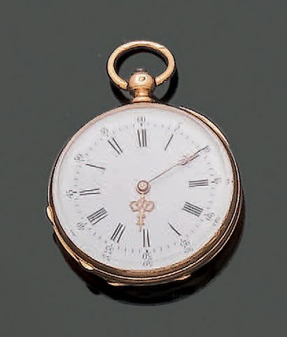 18K (750) yellow gold collar watch, the dial...