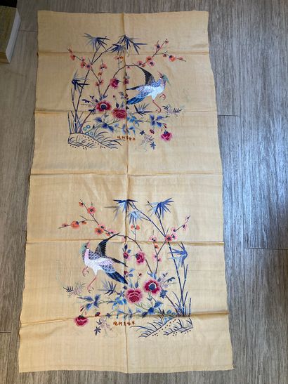 CHINE, Canton - XXe siècle.
Set of ten rectangular...