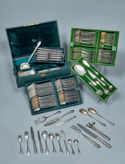 Ménagère de couverts en argent (925), le...