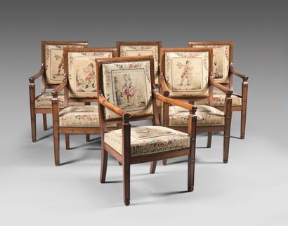 Mahogany living room furniture, molded and...