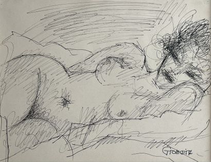 Marcel GROMAIRE (1892-1971) : MODELE ALLONGE....